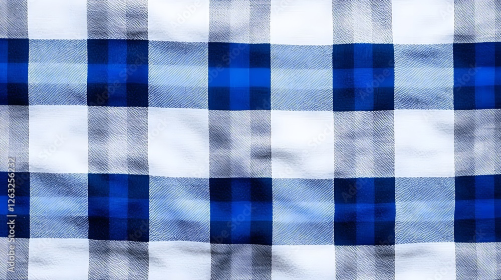 Blue and White Checkered Fabric Texture for Background Design Blue and White Checkered Fabric Texture for Background Design
