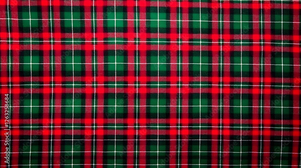 Red and Green Plaid Pattern Fabric Background for Textiles and Designs Red and Green Plaid Pattern Fabric Background for Textiles and Designs