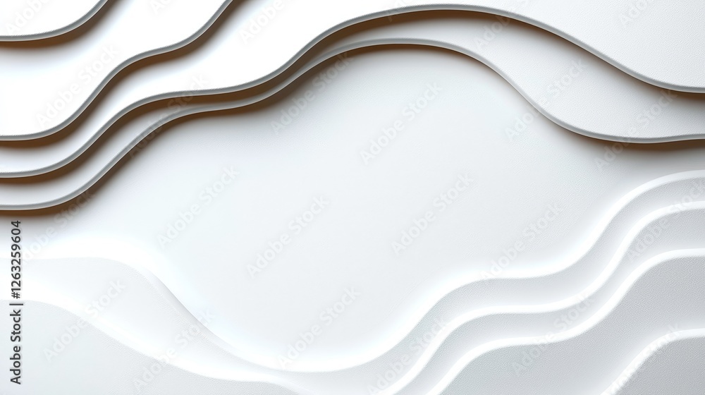 Obraz premium A layered, abstract design featuring smooth, wavy lines in neutral tones, creating a modern and elegant aesthetic.