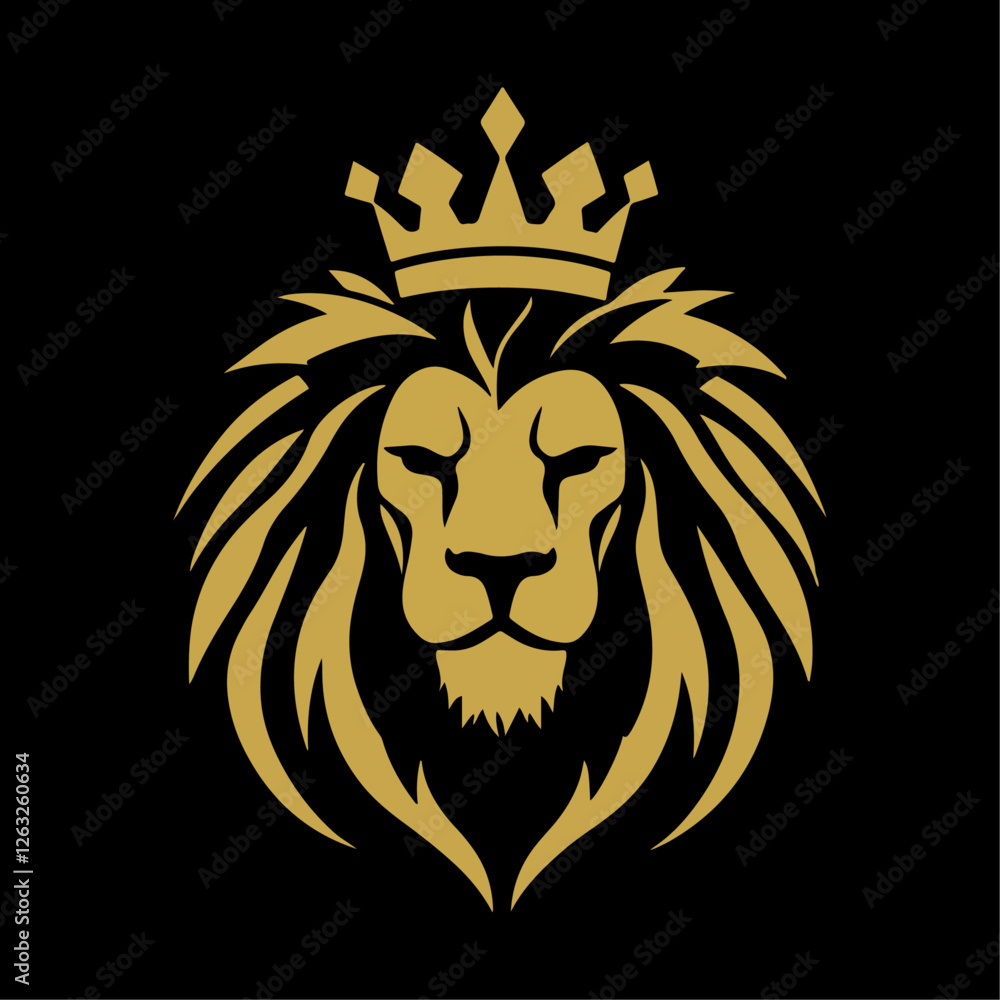 Obraz premium lion king silhouette logo vector