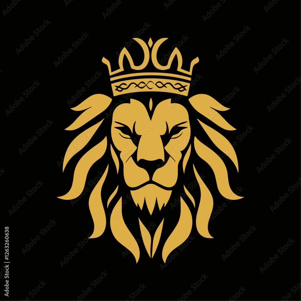 Obraz premium lion king silhouette logo vector