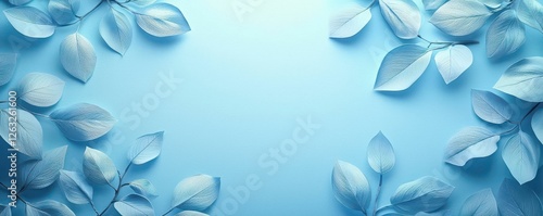 Serene Blue Leaves and Branches Decorative Arrangement