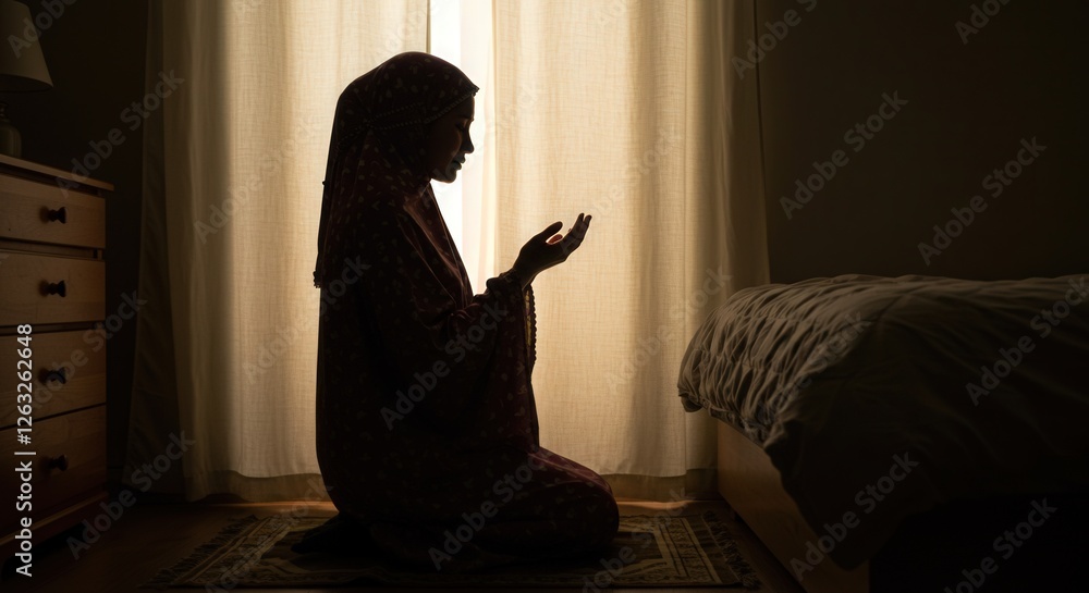a woman praying in front of a stained glass window a woman praying in front of a stained glass window