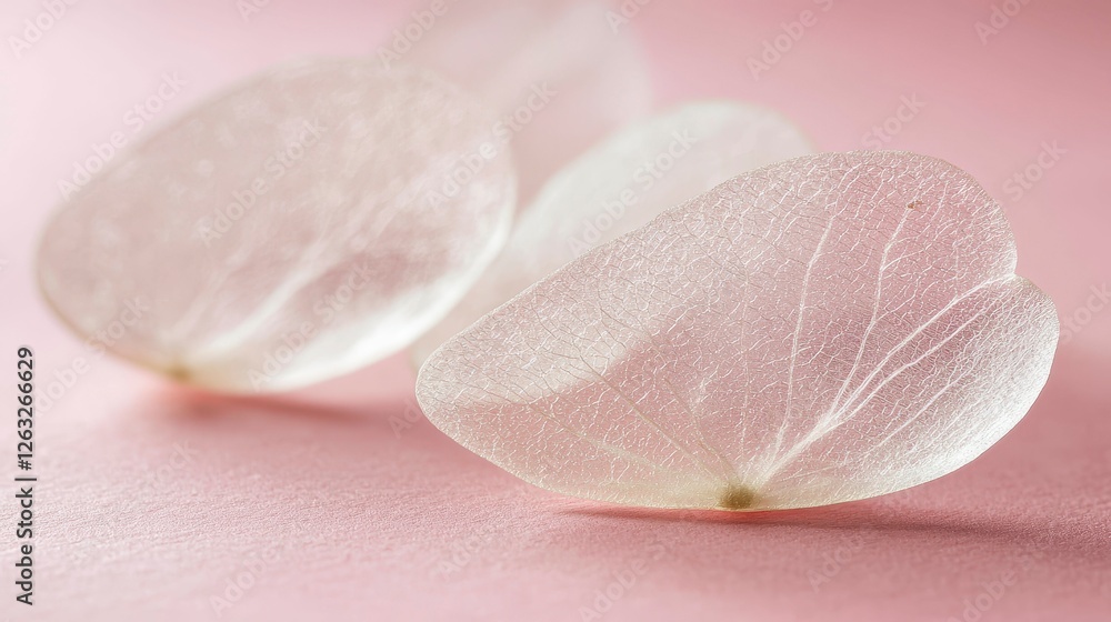 Delicate Translucent Petals on a Pink Background Delicate Translucent Petals on a Pink Background