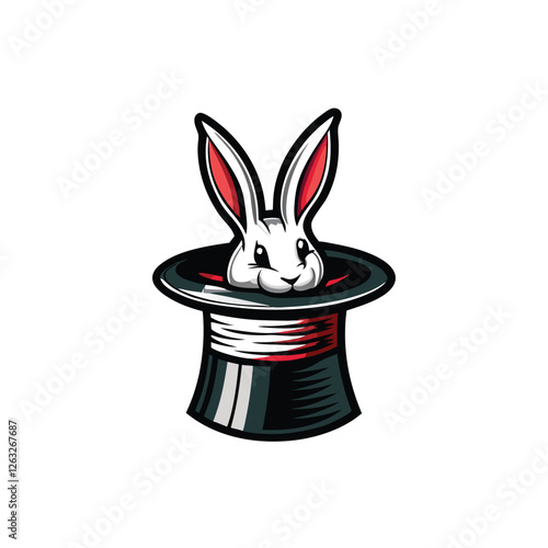 Create a clean, editable stroke vector graphic of a magician's top hat, incorporating a single, prominent element (e.g., star, rabbit).  High-resolution, scalable vector.