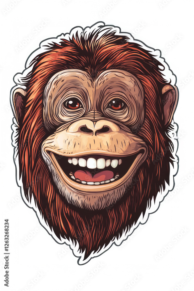This vibrant cartoonish monkey character features an engaging smile and playful expression, showcasing its lively personality and inviting nature in a fun artistic style. This vibrant cartoonish monkey character features an engaging smile and playful expression, showcasing its lively personality and inviting nature in a fun artistic style.