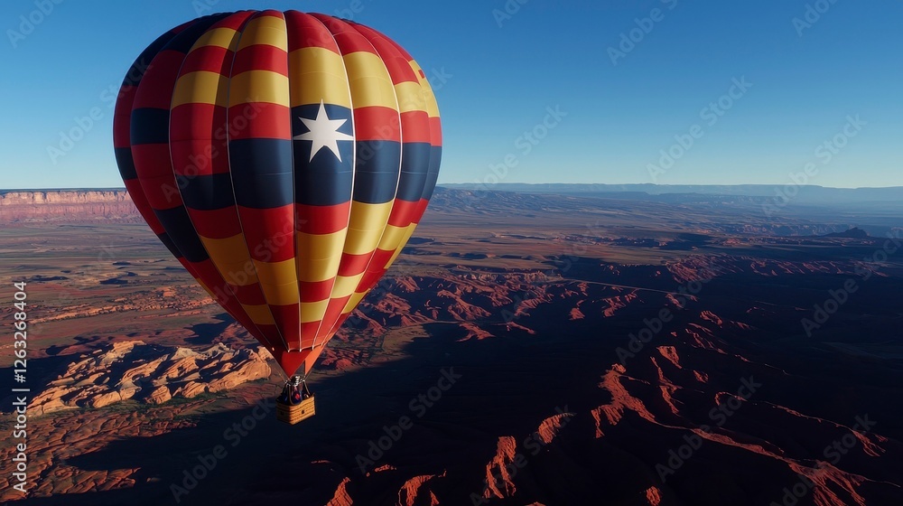 Fototapeta premium Hot Air Balloon Ride Over Canyon