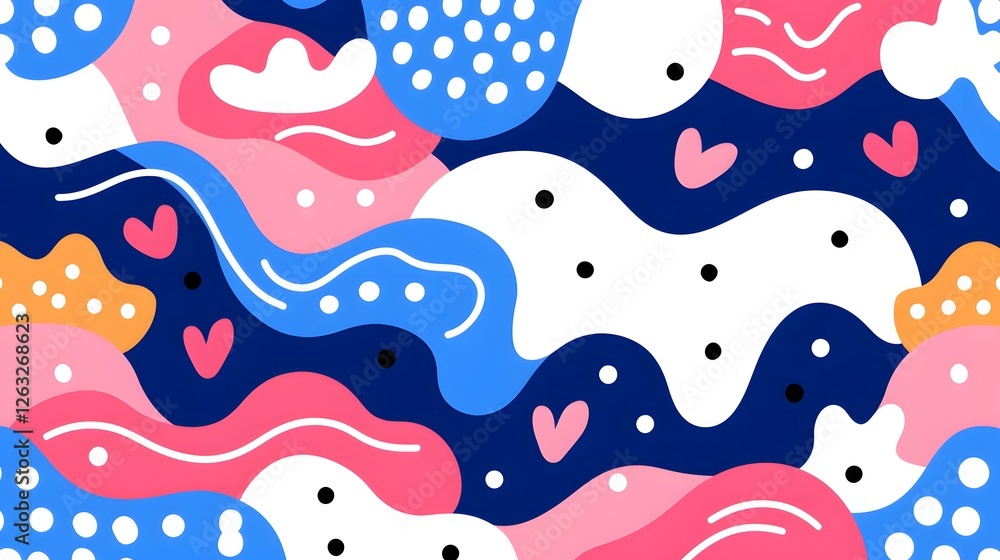 Fototapeta premium Colorful Abstract Pattern with Curves and Shapes for Creative Use