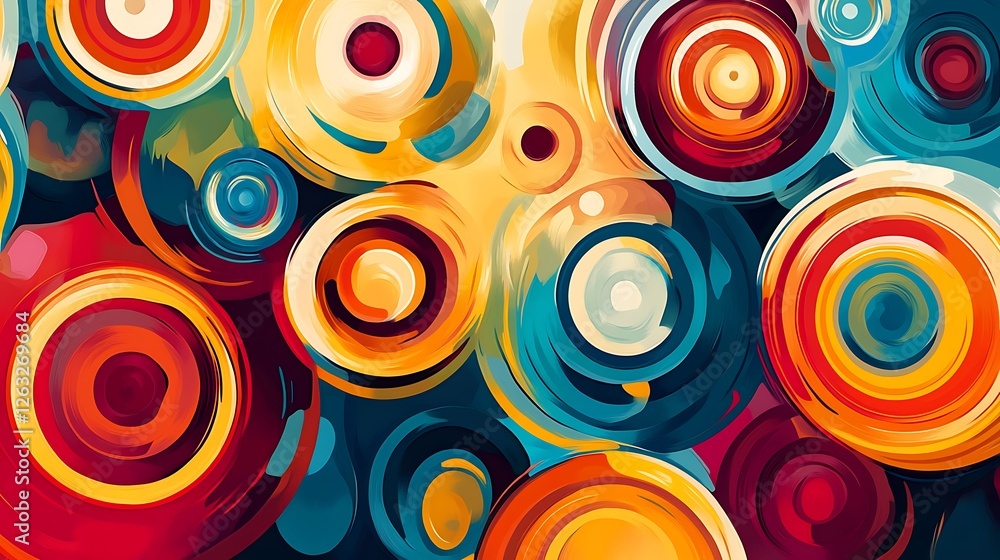 Abstract Colorful Concentric Circles Art Design Abstract Colorful Concentric Circles Art Design