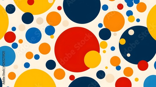 Colorful Abstract Pattern with Geometric Circles on White Background