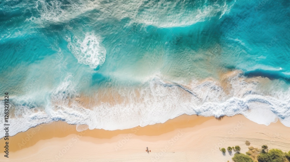 Turquoise Waters and Golden Sands, A Coastal Serenity Captured Above Turquoise Waters and Golden Sands, A Coastal Serenity Captured Above