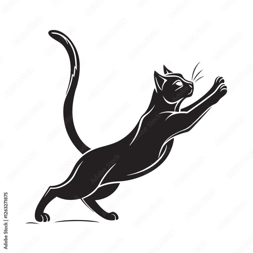 silhouette vector illustration of cat on a white background silhouette vector illustration of cat on a white background