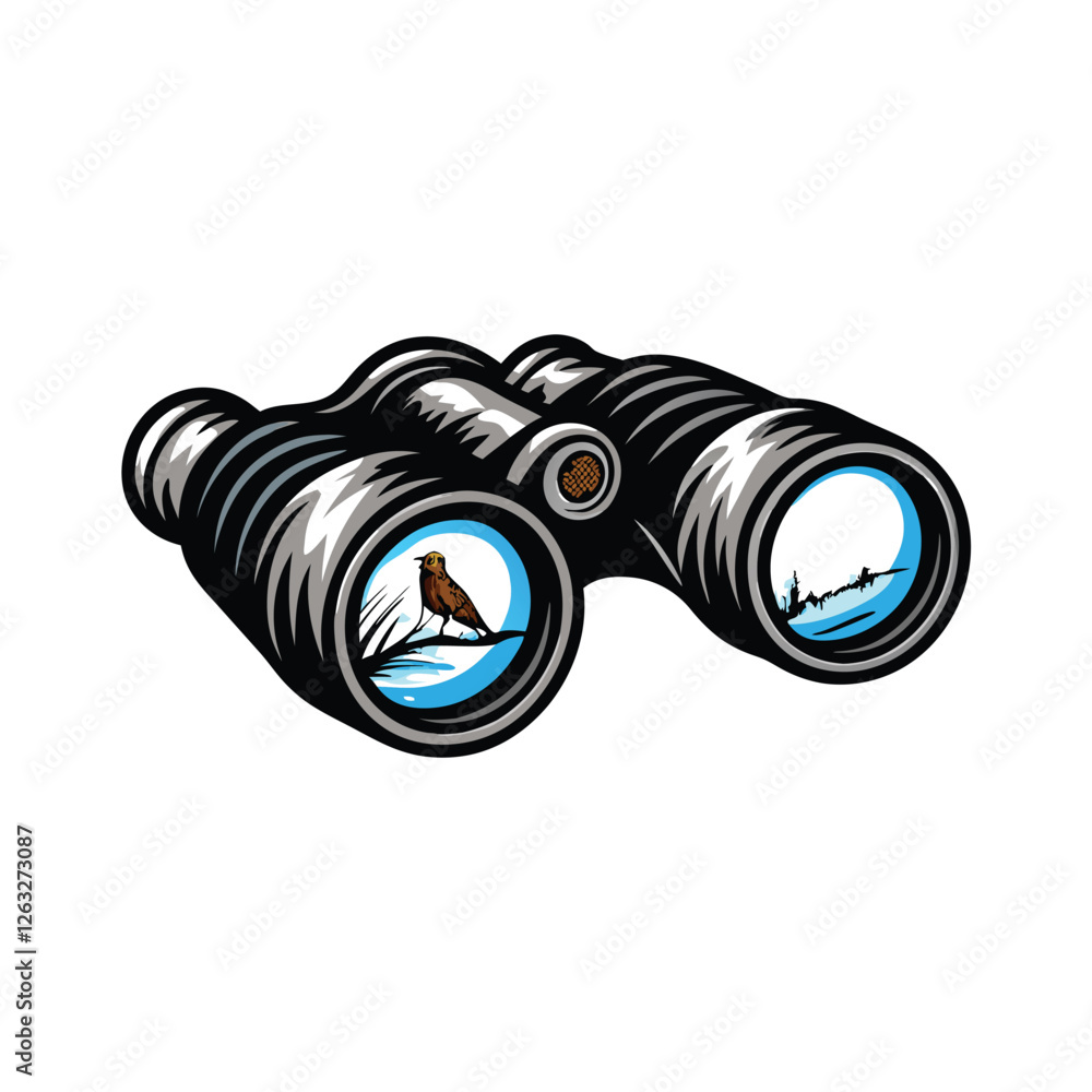 Create a clean, editable stroke vector graphic of a pair of classic binoculars, suitable for various applications. Include high detail and crisp lines. Create a clean, editable stroke vector graphic of a pair of classic binoculars, suitable for various applications. Include high detail and crisp lines.