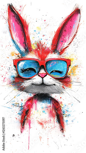 Easter Bunny Red Glasses
