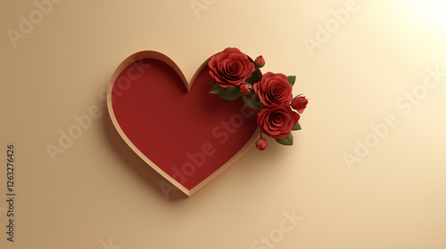 Romantic open heart-shaped box with roses – perfect for love, celebration, and luxury branding
