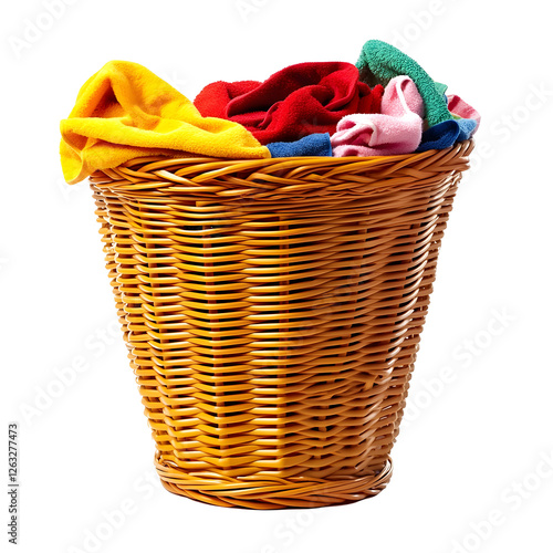Plastic Laundry Basket on Clean White Background