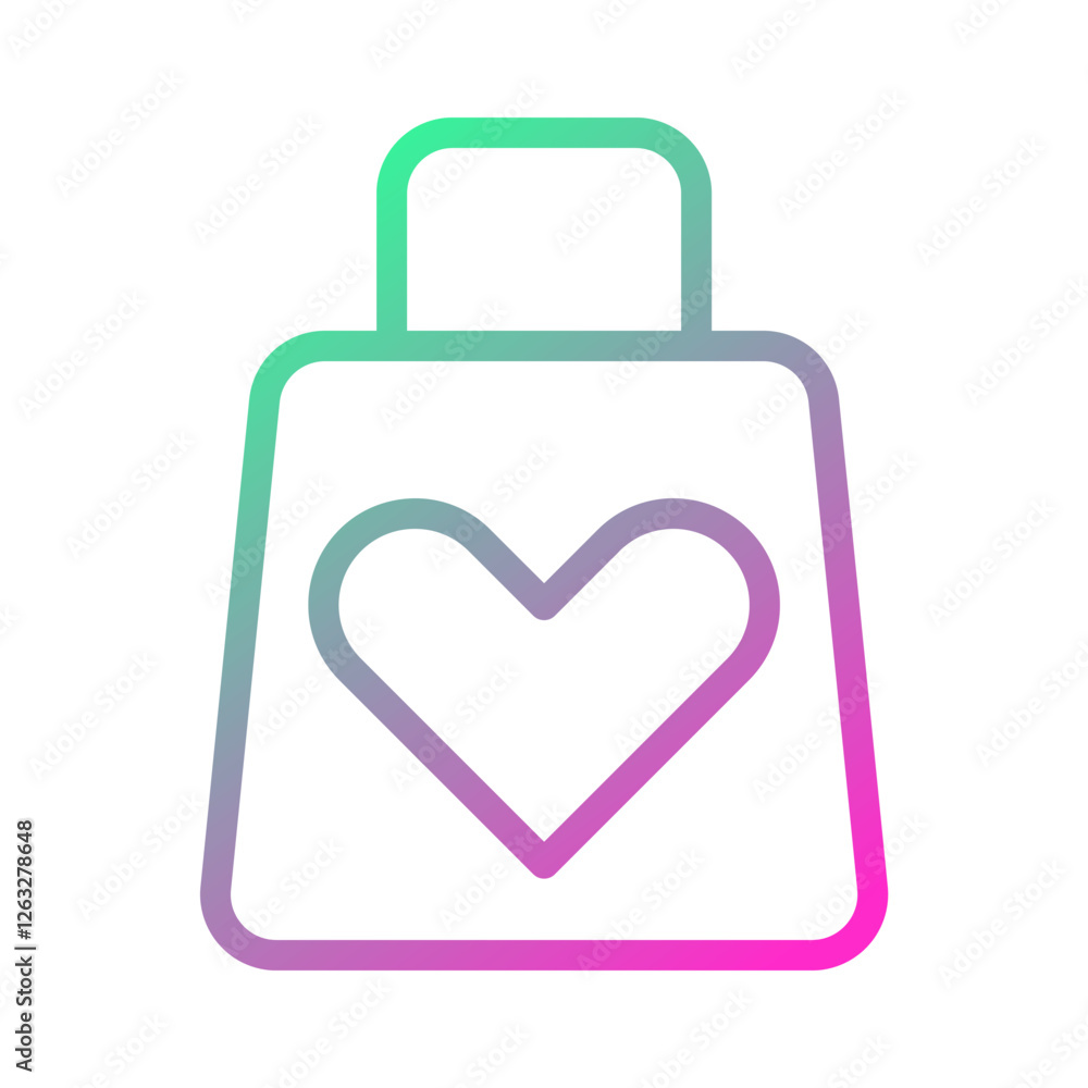 Heart Shopping Bag Gradient Icon Aesthetic Heart Shopping Bag Gradient Icon Aesthetic