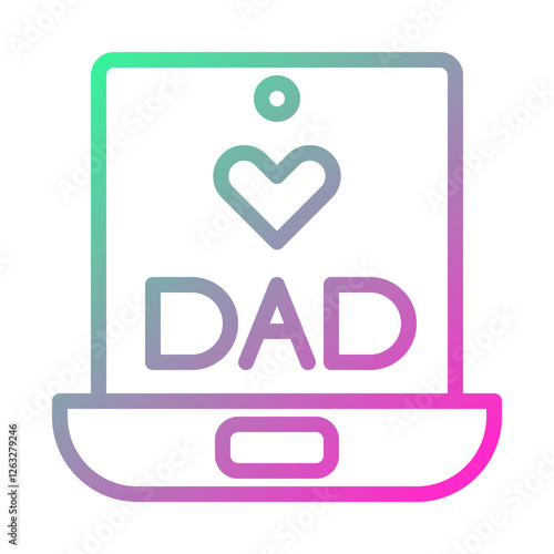 Digital Father's Day Love Icon with Gradient Hue