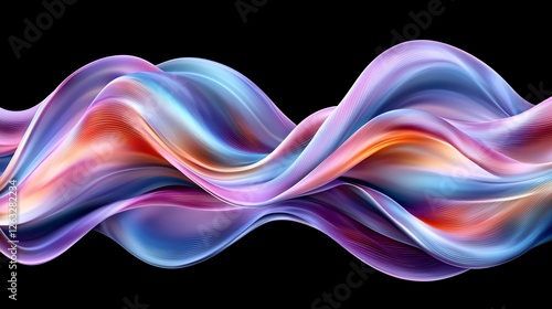 Abstract colorful waves flow, dark background, digital art, website design