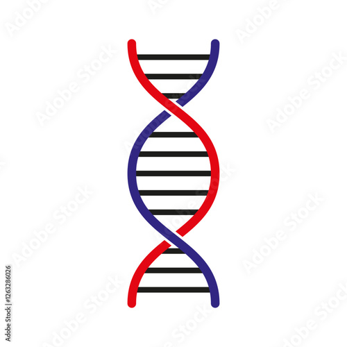 DNA helix icon. Genetic structure shape. Molecular biology element. Vector illustration. EPS 10.