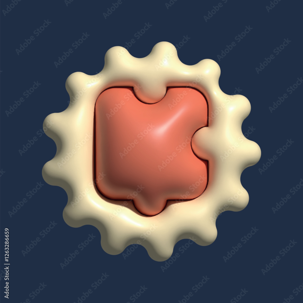 inflatable plastic puzzle shape 3d illustration inflatable plastic puzzle shape 3d illustration