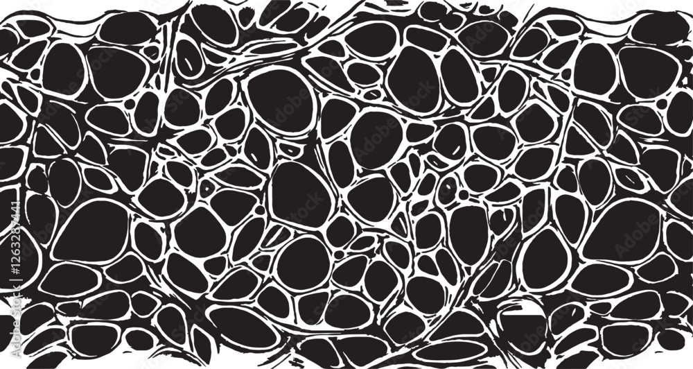 Obraz premium Monochrome texture composed of irregular graphic elements. Distressed uneven grunge background. Abstract vector illustration. Overlay for interesting effect and depth. Isolated on white background.