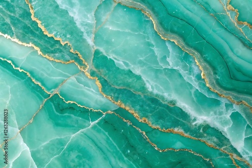 A unique and vibrant emerald green marble background, Generative AI
