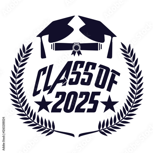 Class of 2025 typography design vector. Text for design, congratulation event, T-shirt, party, high school or college graduate. Editable class of 2025 typography design