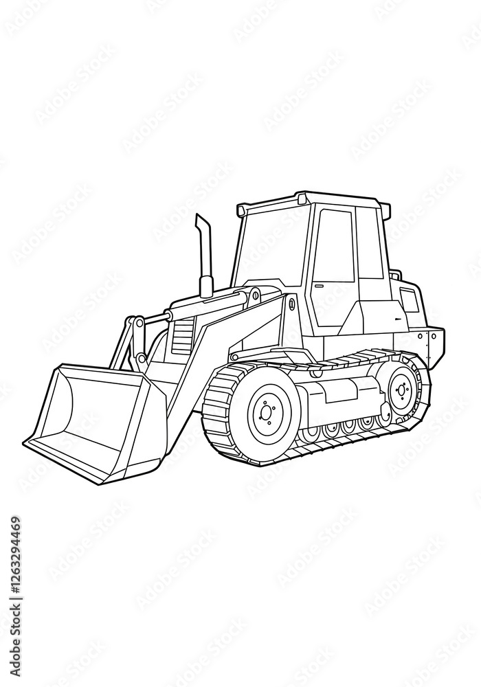 Naklejka premium bulldozer sketch 