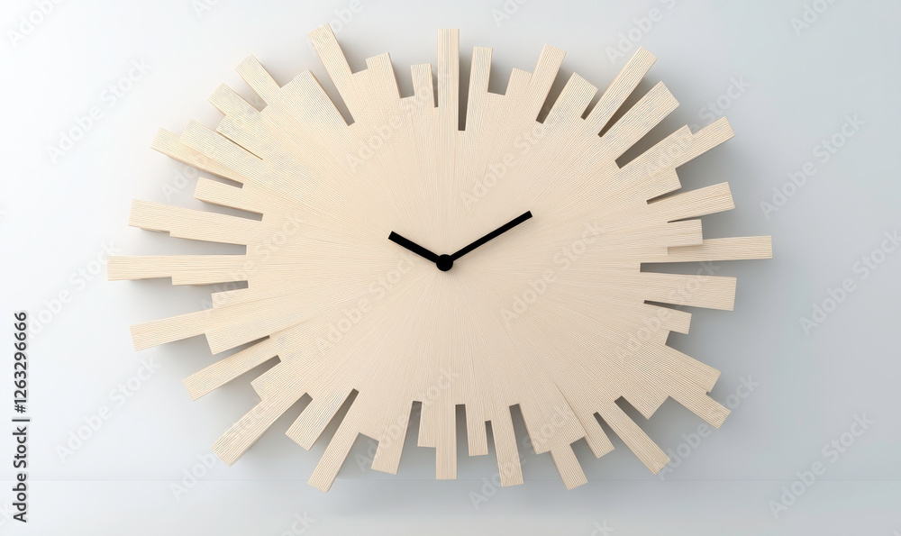 Contemporary Wooden Wall Clock with Unique Design, Minimalist Style, and Elegant Black Clock Hands for Modern Interior Decor and Time Management Contemporary Wooden Wall Clock with Unique Design, Minimalist Style, and Elegant Black Clock Hands for Modern Interior Decor and Time Management