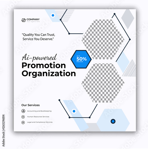 Digital marketing and corporate business service social media post banner template design