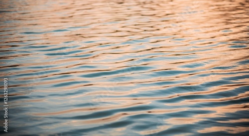 Calm sunset reflections on gentle water waves
