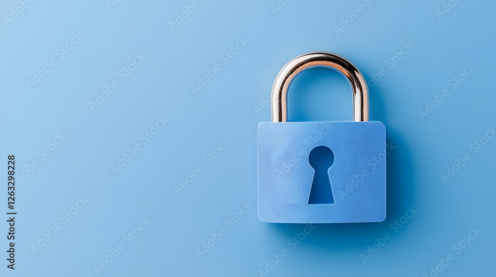 blue padlock symbolizes security and data protection against unauthorized access. This highlights importance of safeguarding information in digital age blue padlock symbolizes security and data protection against unauthorized access. This highlights importance of safeguarding information in digital age