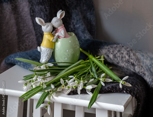 Delight in whimsical Easter decorations featuring lovely flowers, charming bunnies, and more