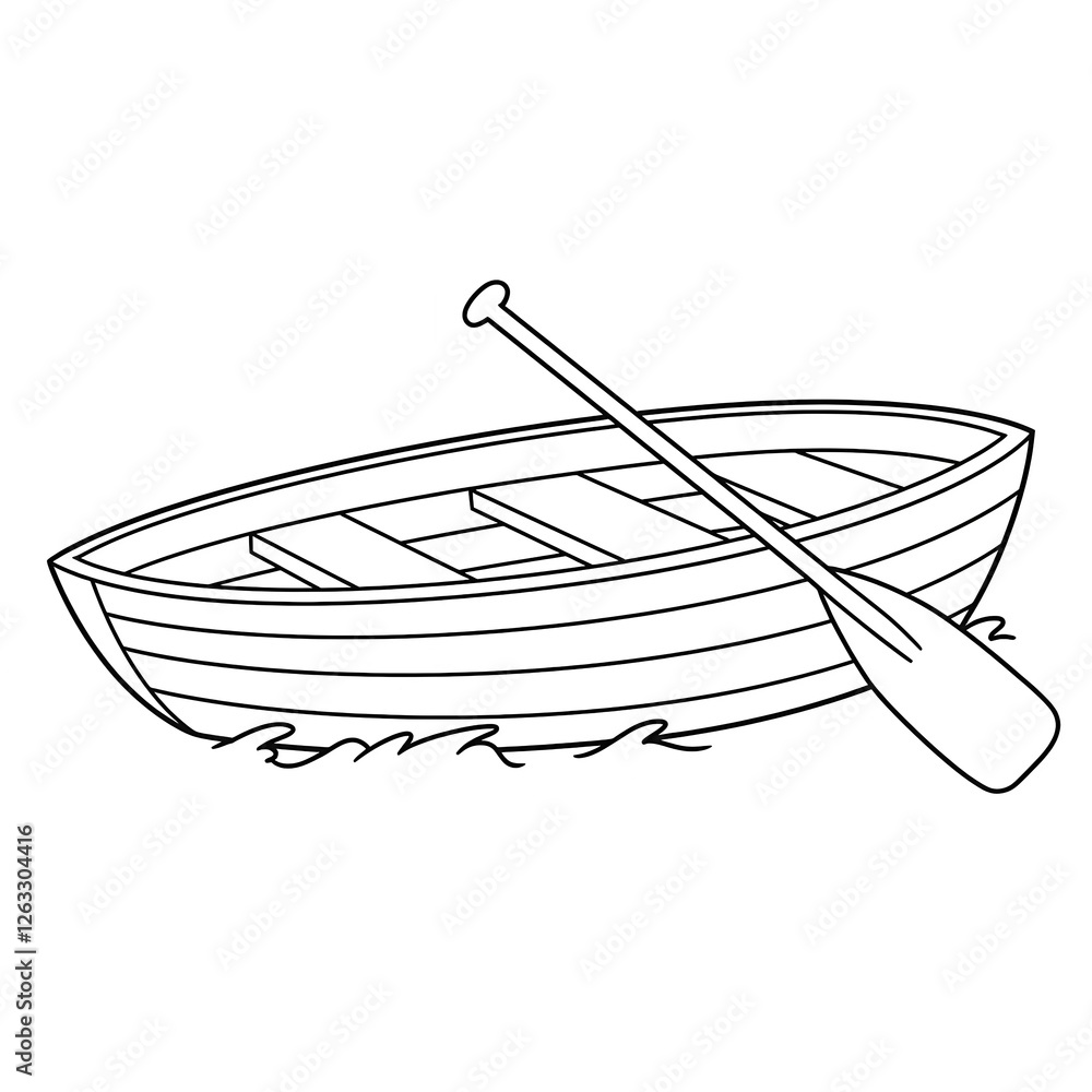 boat and paddle sketch 