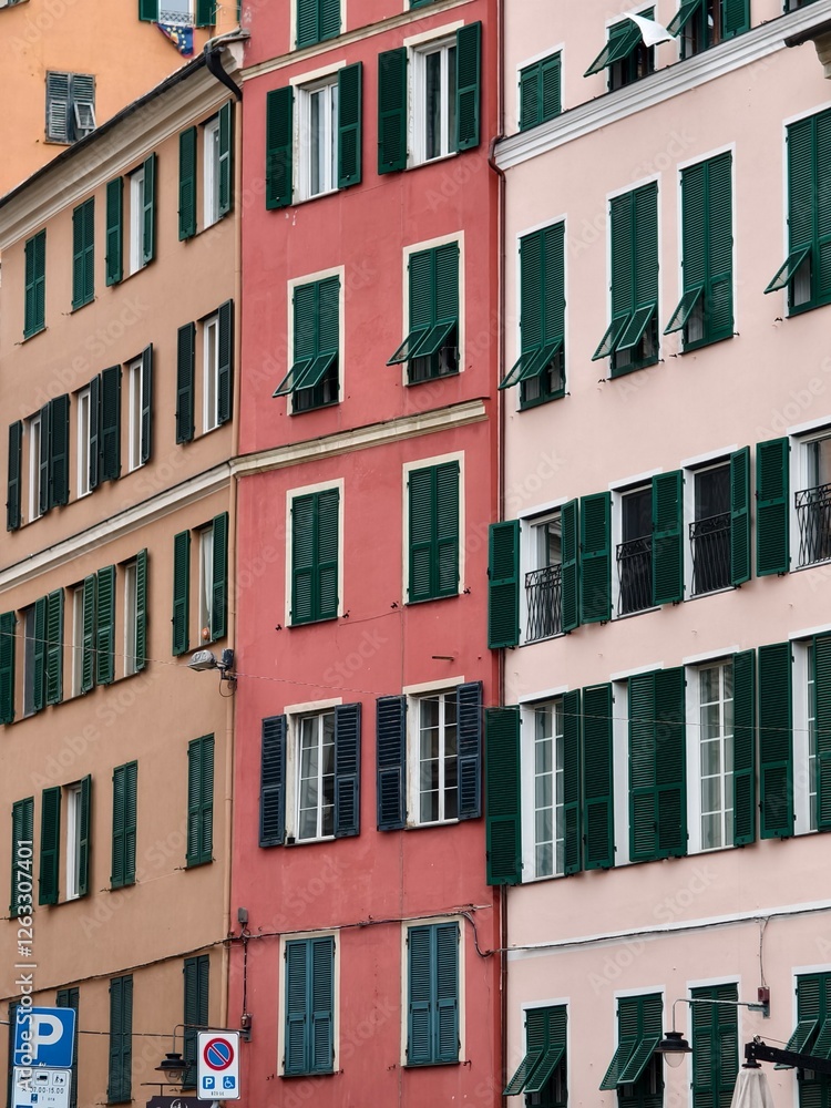 Cityscape and the architecture of Genoa city, Italy