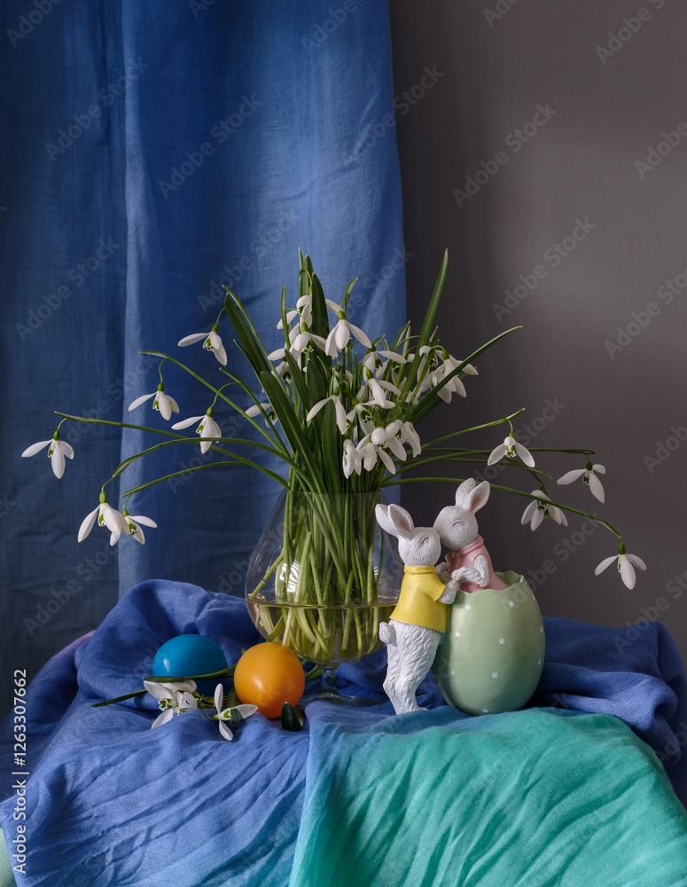 Delight in whimsical Easter decorations featuring lovely flowers, charming bunnies, and more