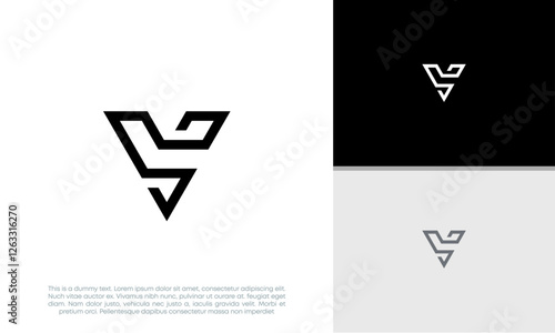 Initials V logo design. Initial Letter Logo. Innovative high tech logo template.	