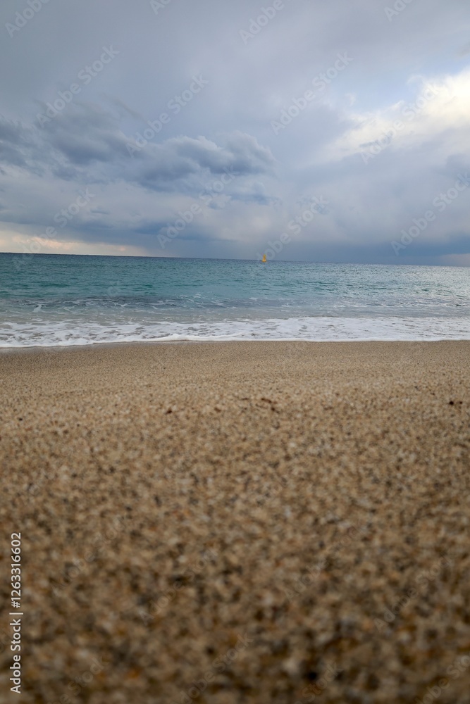 Sandy beach coastline. High quality photo Sandy beach coastline. High quality photo