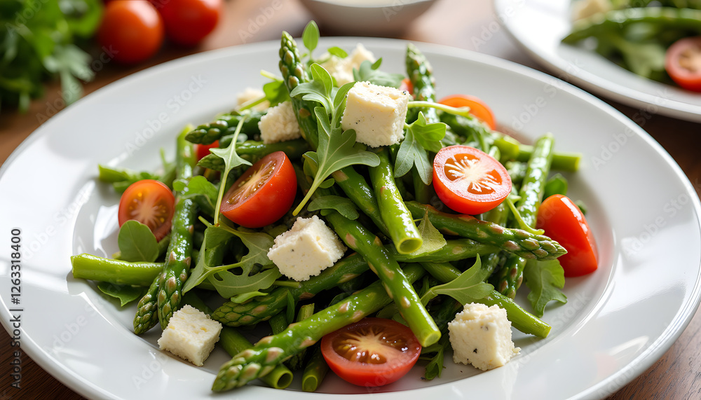 Fresh green salad with tomatoes and feta cheese Fresh green salad with tomatoes and feta cheese