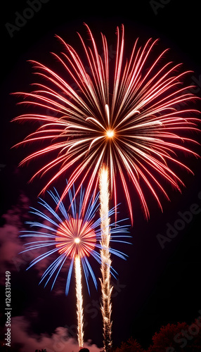 Wallpaper Mural Colorful fireworks display against night sky Torontodigital.ca