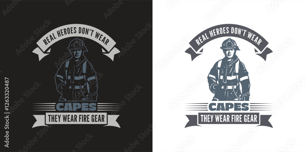 Fototapeta premium Firefighter Humor, Firefighter Typography T-shirt design. SVG design. Honor the bravery of firefighters with this bold t-shirt design, perfect for first responders and fire heroes.