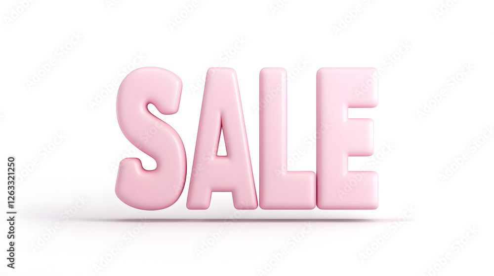 A pink, 3D render of the word A pink, 3D render of the word