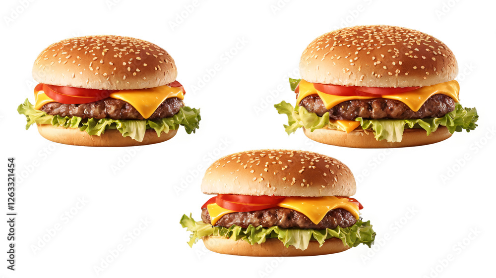Juicy beef and Double Cheese Burger with Lettuce, Tomato & Cheese Juicy beef and Double Cheese Burger with Lettuce, Tomato & Cheese