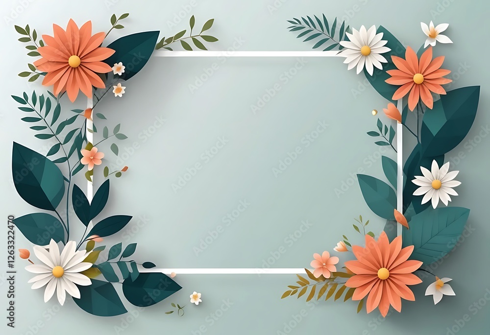 Elegant Floral Frame with Soft Pastel Background for Invitations and Greetings Elegant Floral Frame with Soft Pastel Background for Invitations and Greetings