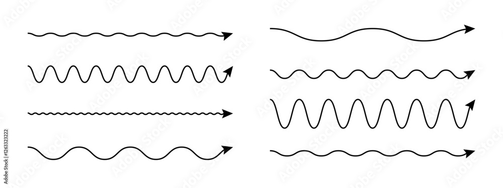 Εκτύπωση καμβά Set of long wavy arrow vector icons