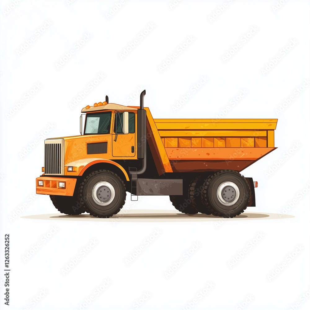 Fototapeta premium Dump Truck vector illustration isolated on a white background