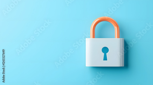 Wallpaper Mural colorful padlock symbolizes data security and privacy on blue background. This conveys sense of protection and safety in digital environments Torontodigital.ca