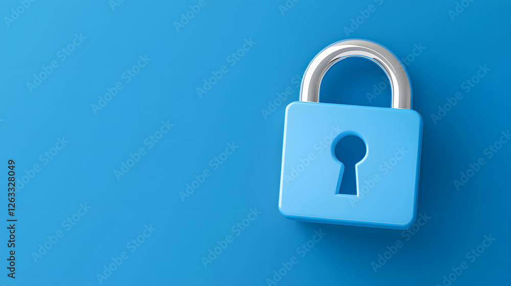 blue padlock symbolizing security and data protection against cyber threats. This represents importance of safeguarding information in digital age blue padlock symbolizing security and data protection against cyber threats. This represents importance of safeguarding information in digital age
