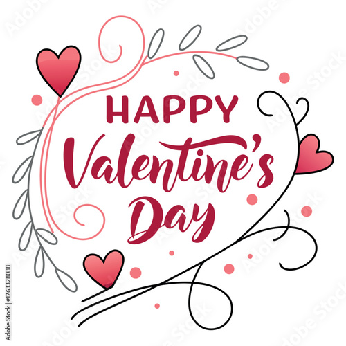 Wallpaper Mural Happy Valentine's day typography vector design with white background Torontodigital.ca
